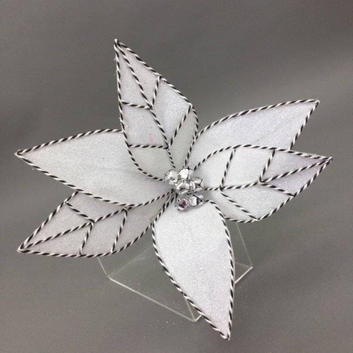 White Silver Trim Flower