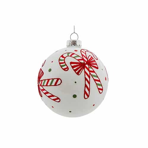 Glass Candy Cane Bauble 10cm