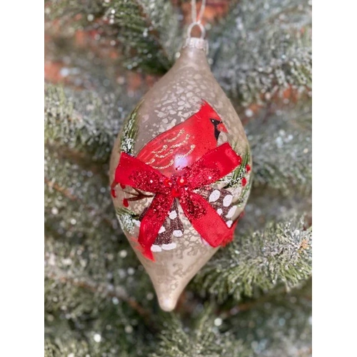 Frosted Long Drop Cardinal 15cm