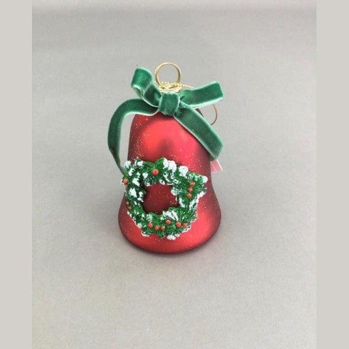 Holly Wreath Bell Hanging Orn