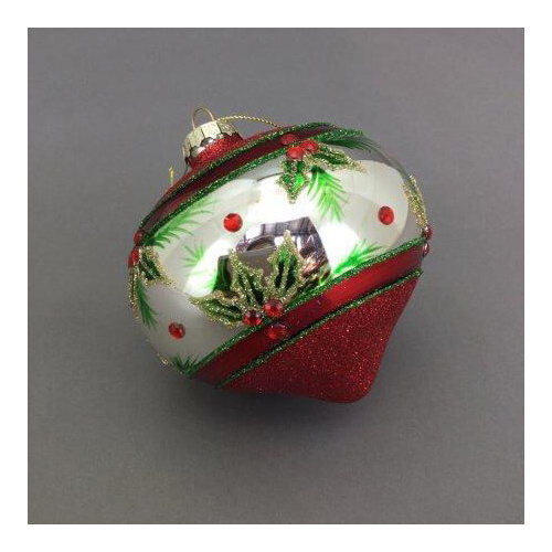 Red Mirrored Holly Drop