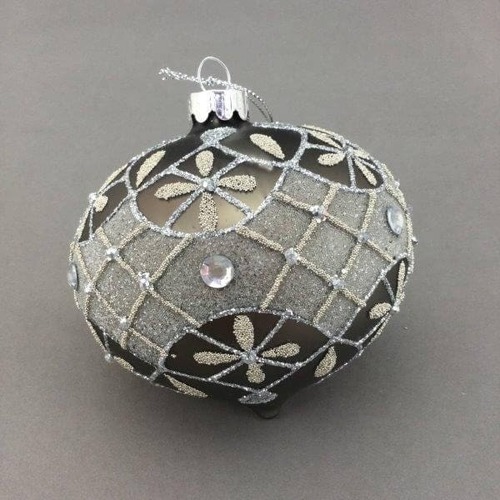 Grey Silver Patterned Drop Hanging