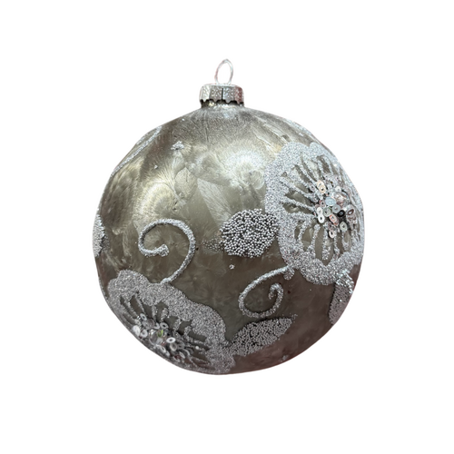 Silver Floral Sequined Ball