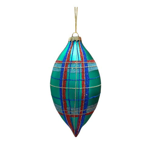 Green Blue Tartan Bauble