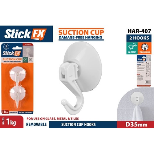 2pc Small Suction Hook
