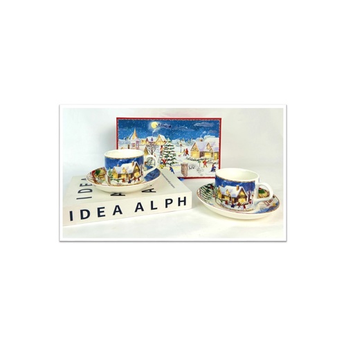 Winter Village Cups & Saucers