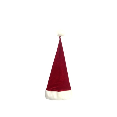 Long Red Velvet Hat