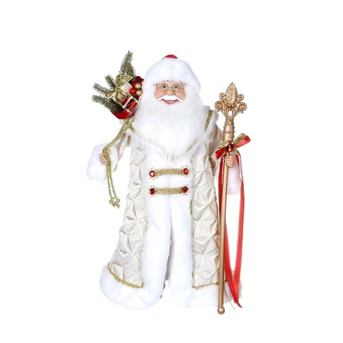 45cm Santa White with Champagne/Gold