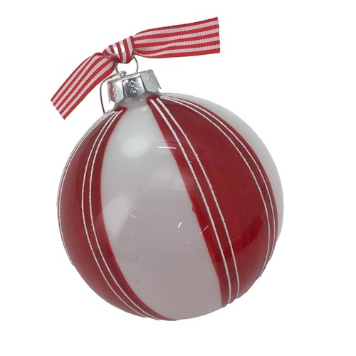 White Red Ball Hanging Orn