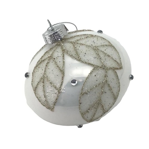 White Leaf Drop Hanging Orn