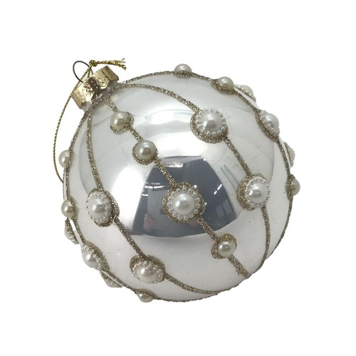 Pearl White Ball Hanging Orn