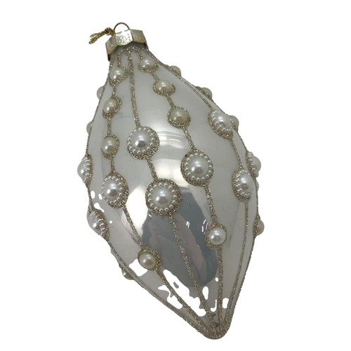 Pearl White Long Drop Hanging Orn