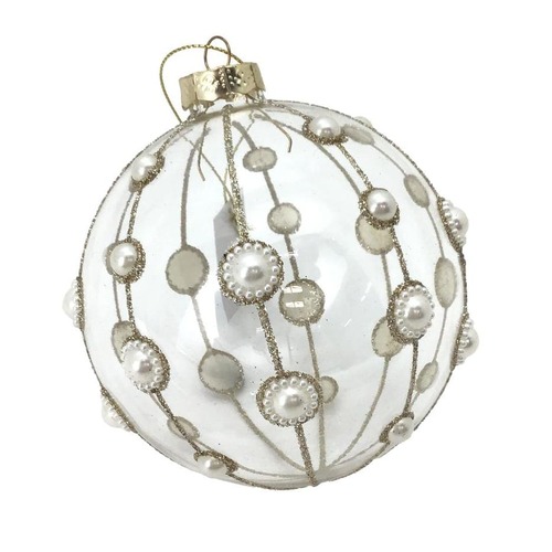Pearl Clear Ball Hanging Orn