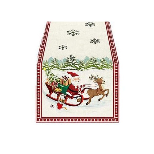 Santa in Sleigh Tabe Runner