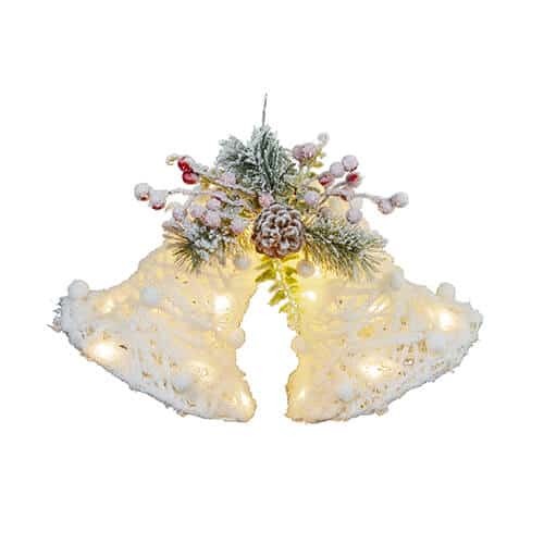 LED Snowy Double Bells 42cmL