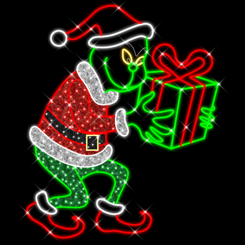 Green Elf with Present 170cm
