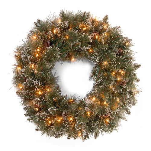 61cm Glittery Bristle Wreath