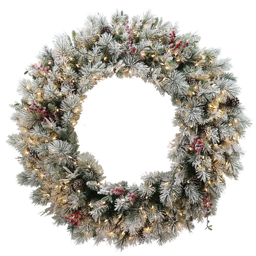 61cm Snowy Bedford Wreath