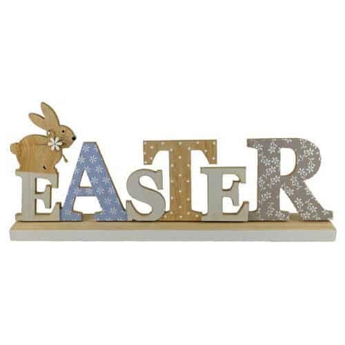 20x48cm MDF Easter Sign With Rabbit
