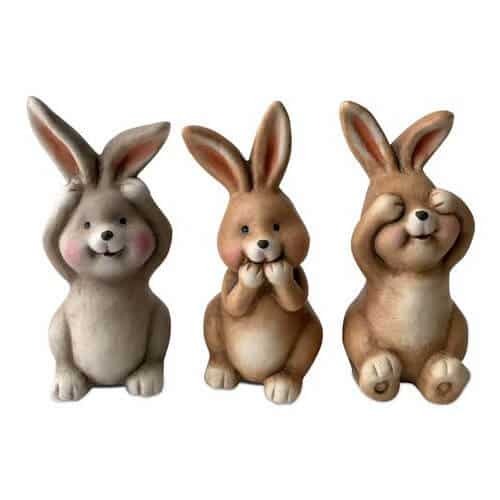 12.5 x 6cm Chubby Ceramic Bunny
