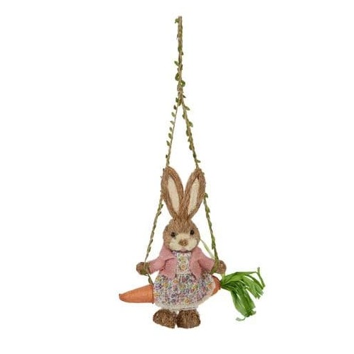 Prue Bunny Swing Straw 32x14x33cm