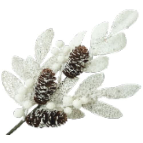 25"L Leaf Spray with Pinecones