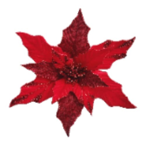 13" Poinsettia Red