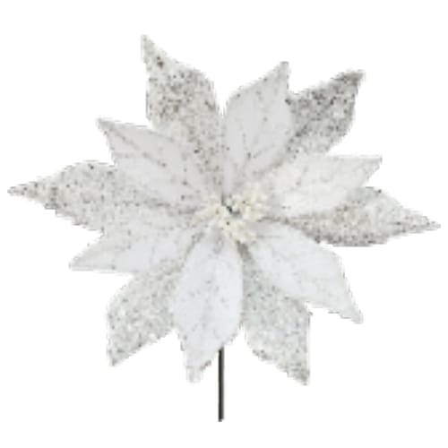 11" Poinsettia White