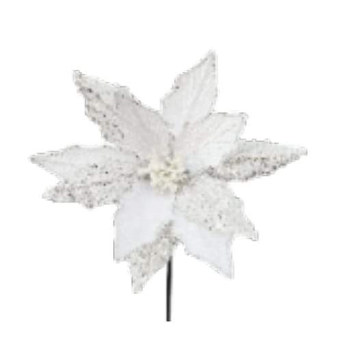 8" Poinsettia White