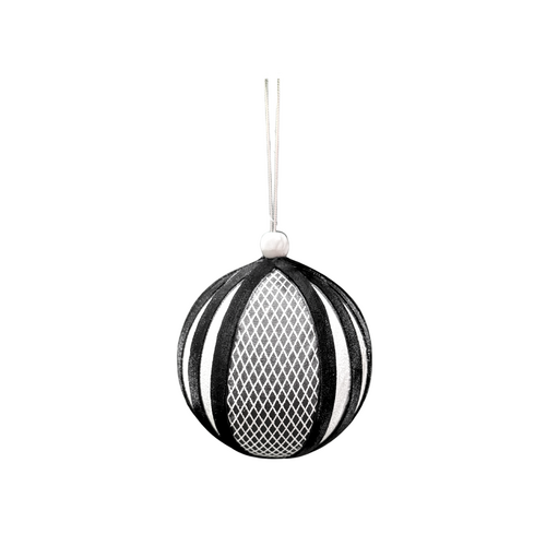 100mm Black & White Bauble