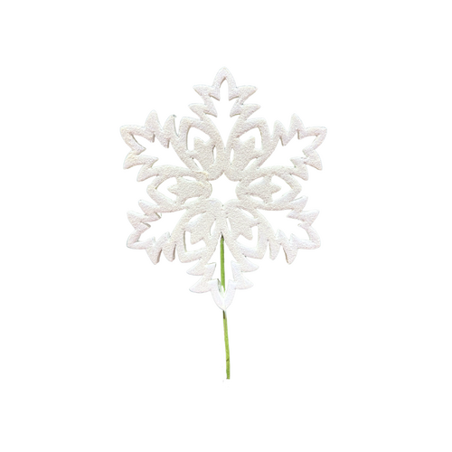7" Snowflake Pick - White
