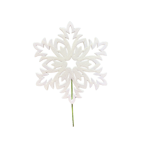 11" Snowflake Pick - White