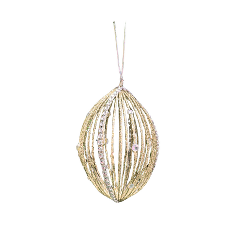 5" Egg Shaped Bauble Champagne