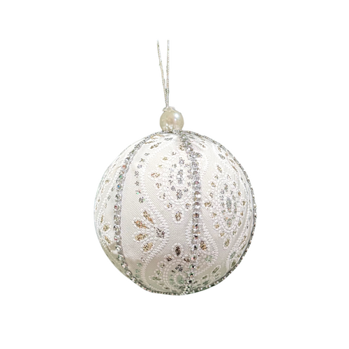 100mm Bauble White