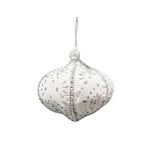 4.5" Onion Bauble White