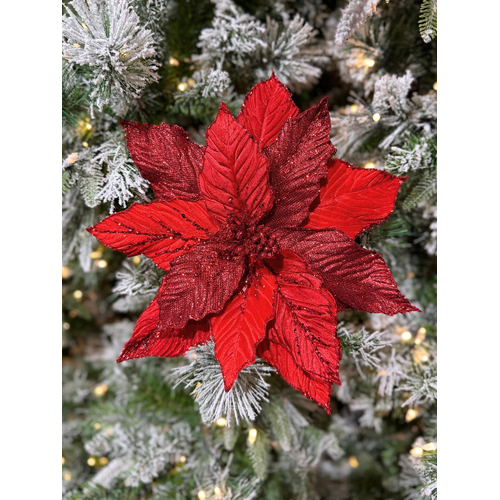 14" Poinsettia Red