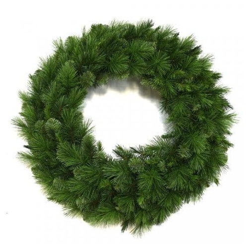 24' DOUBLE  WREATH -GREEN MIXED  SPRUCE 170 Tips