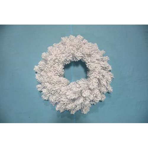 24' DOUBLE WHITE WREATH FLOCK  SNOW 90 tips