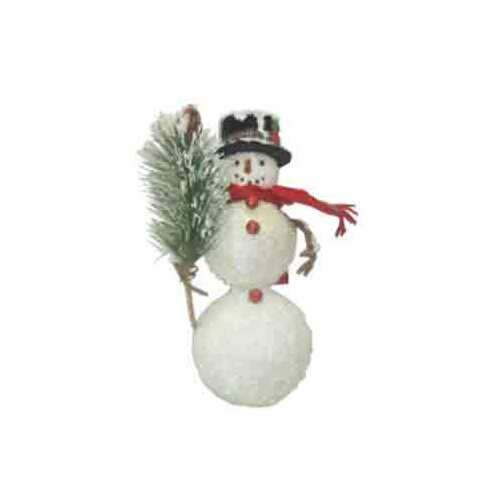 13' Snowman black/white hat