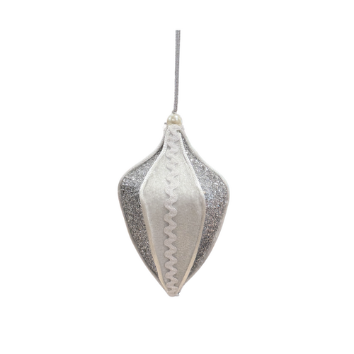 4' Silver Finial with glitter