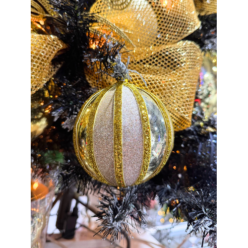 100mm Ball Gold Shiny and Gold Glitter