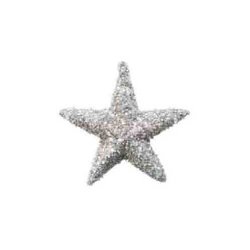 5" Glitter Star Silver Glitter Back with Silver Glitter