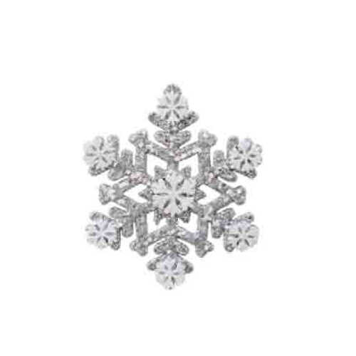6" Snowflake Silver Base with Silver Snowflakes