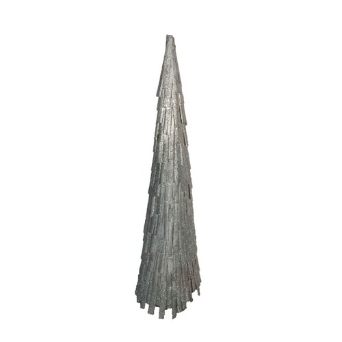 Cone tree,Silver w.glitters 14x50cm