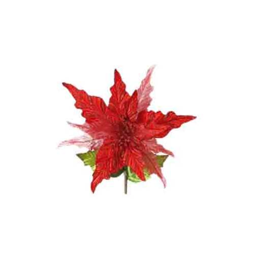 10" POINSETTIA SINGLE STEM