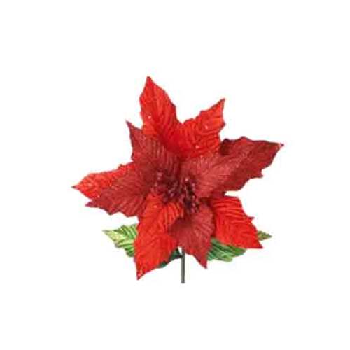 12" POINSETTIA SINGLE STEM