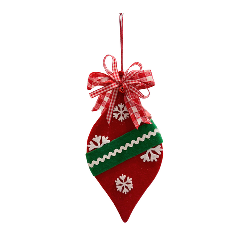 8" Red Felt Hanging Bauble