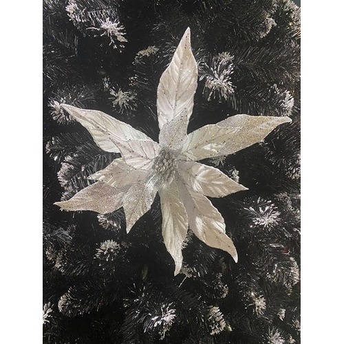 14" POINSETTIA SINGLE STEM WHITE