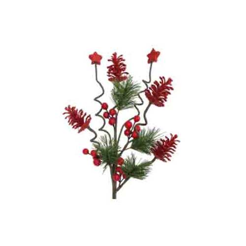26" PINECONE SPRAY RED
