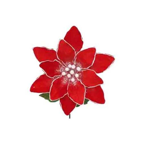 12" POINSETTIA SINGLE STEM RED